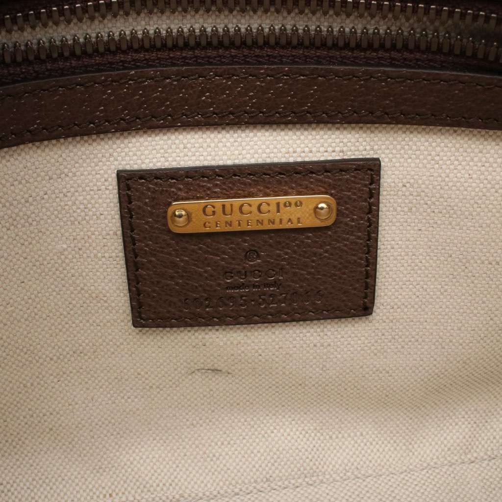 Gucci 100th Anniversary Textured Dollar Calfskin Logo Belt Bag - 4