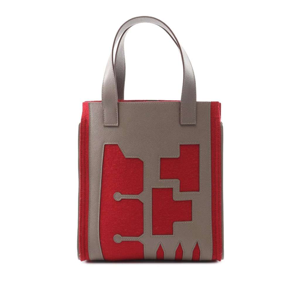 Hermès Epsom and Felt Petit H Skeleton Vertical Tote PM