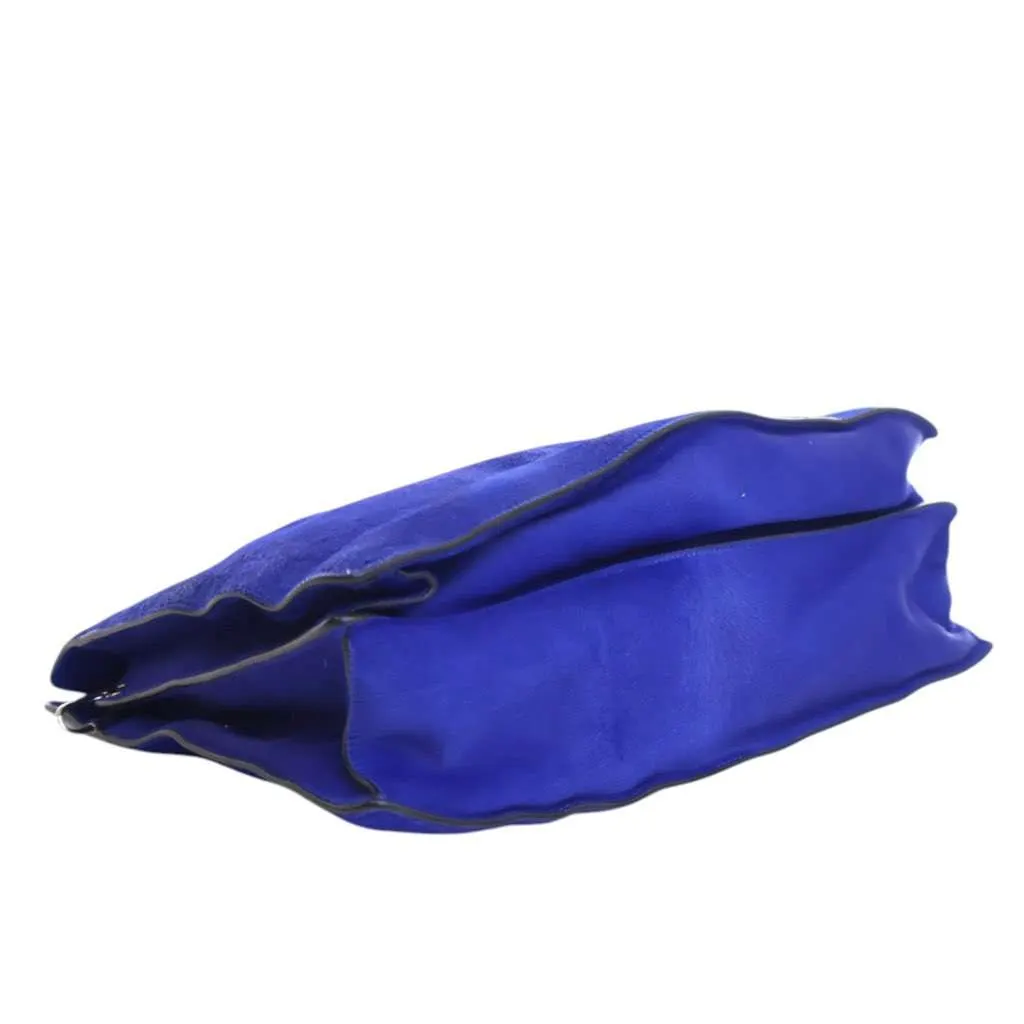 Celine Pony Hair New Shoulder Bag Blue Good - Box View