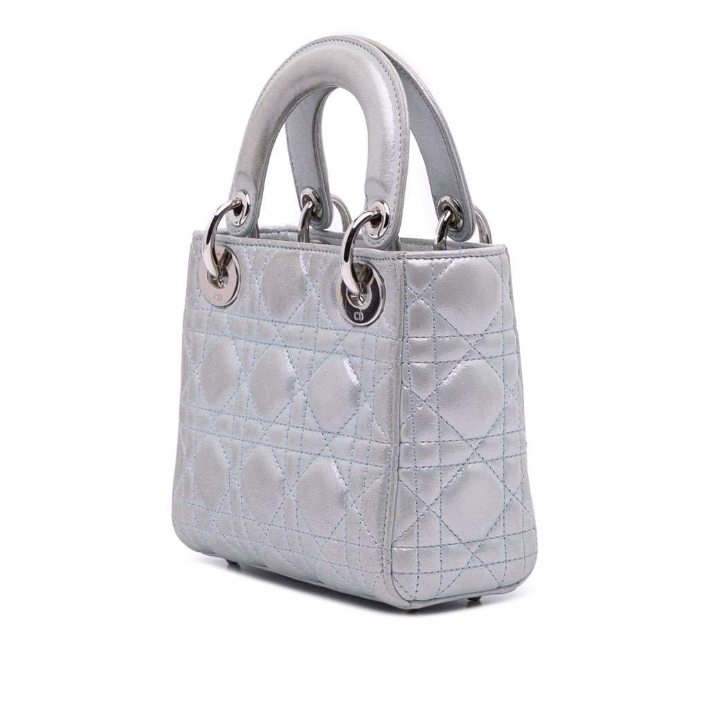 Dior Mini Iridescent Lambskin Cannage Lady Dior - 2