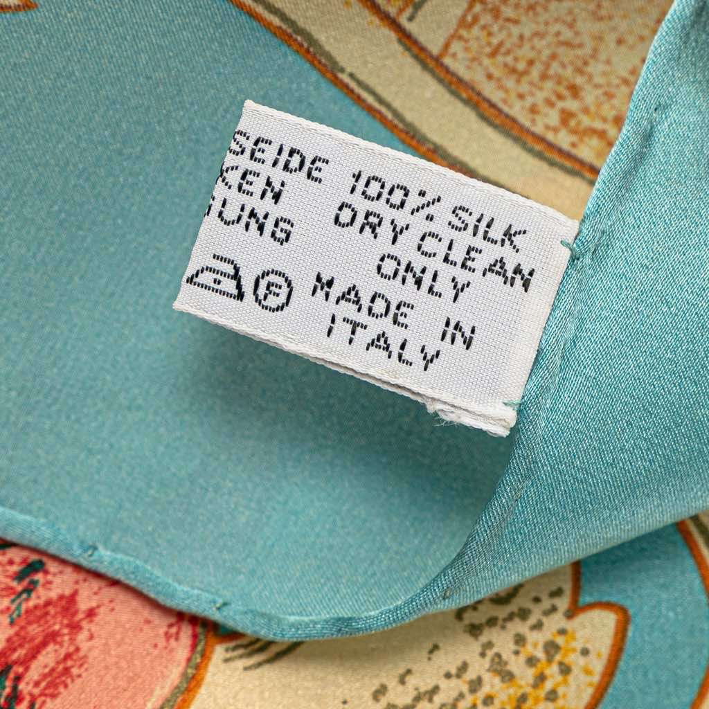 Chanel CC Floral Printed Silk Scarf - Image 6