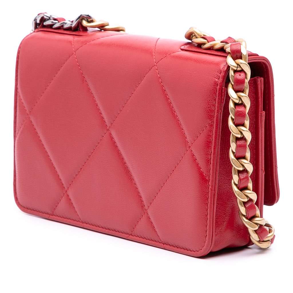 Chanel Quilted Goatskin 19 Wallet on Chain - Back view