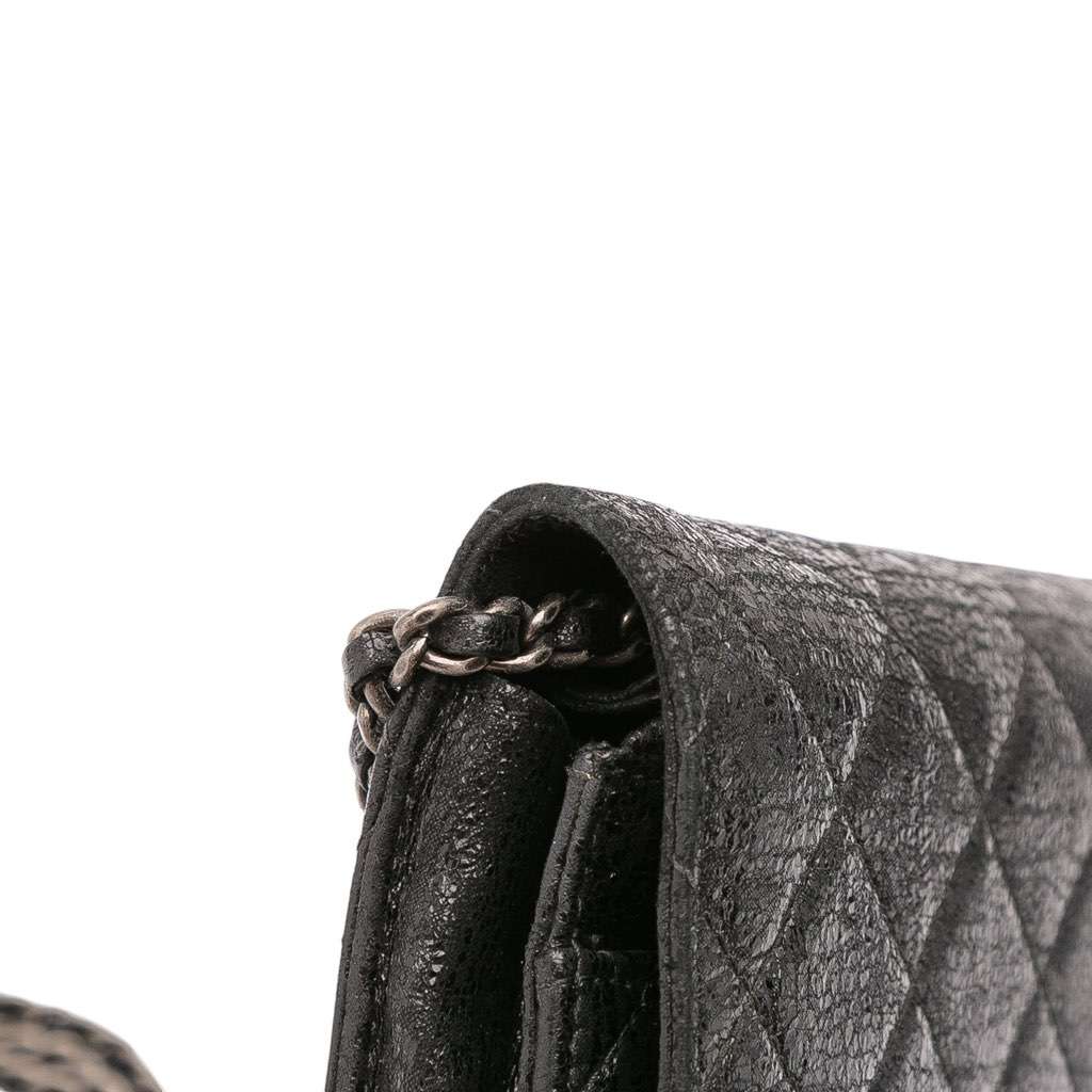 Chanel CC Quilted Crinkled Calfskin Wallet On Chain - Image 12