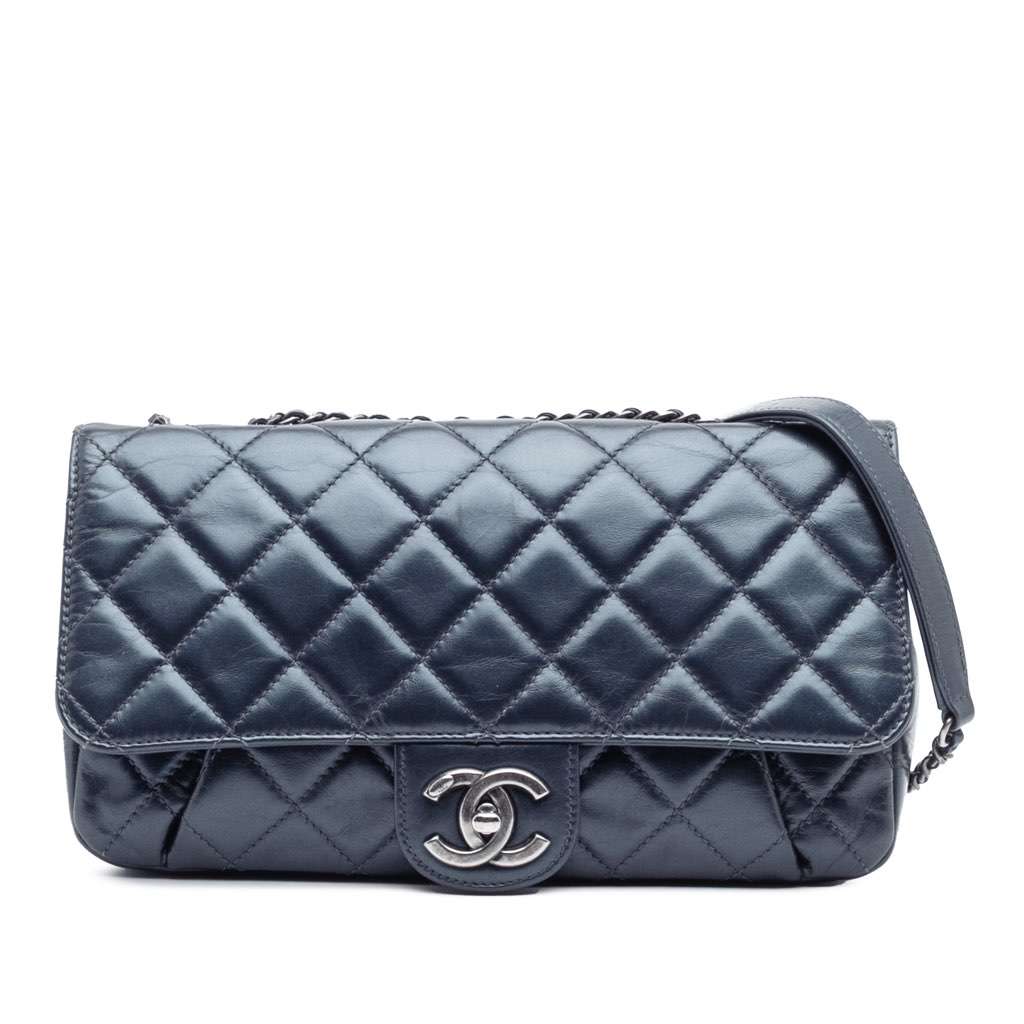 Chanel Quilted Glazed Calfskin Coco Pleats Flap