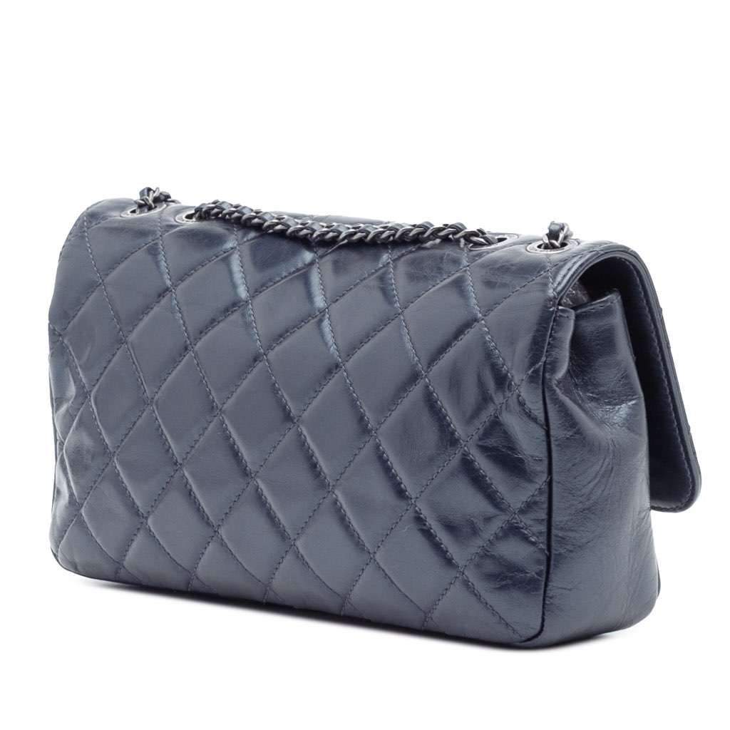 Chanel Quilted Glazed Calfskin Coco Pleats Flap - Back view
