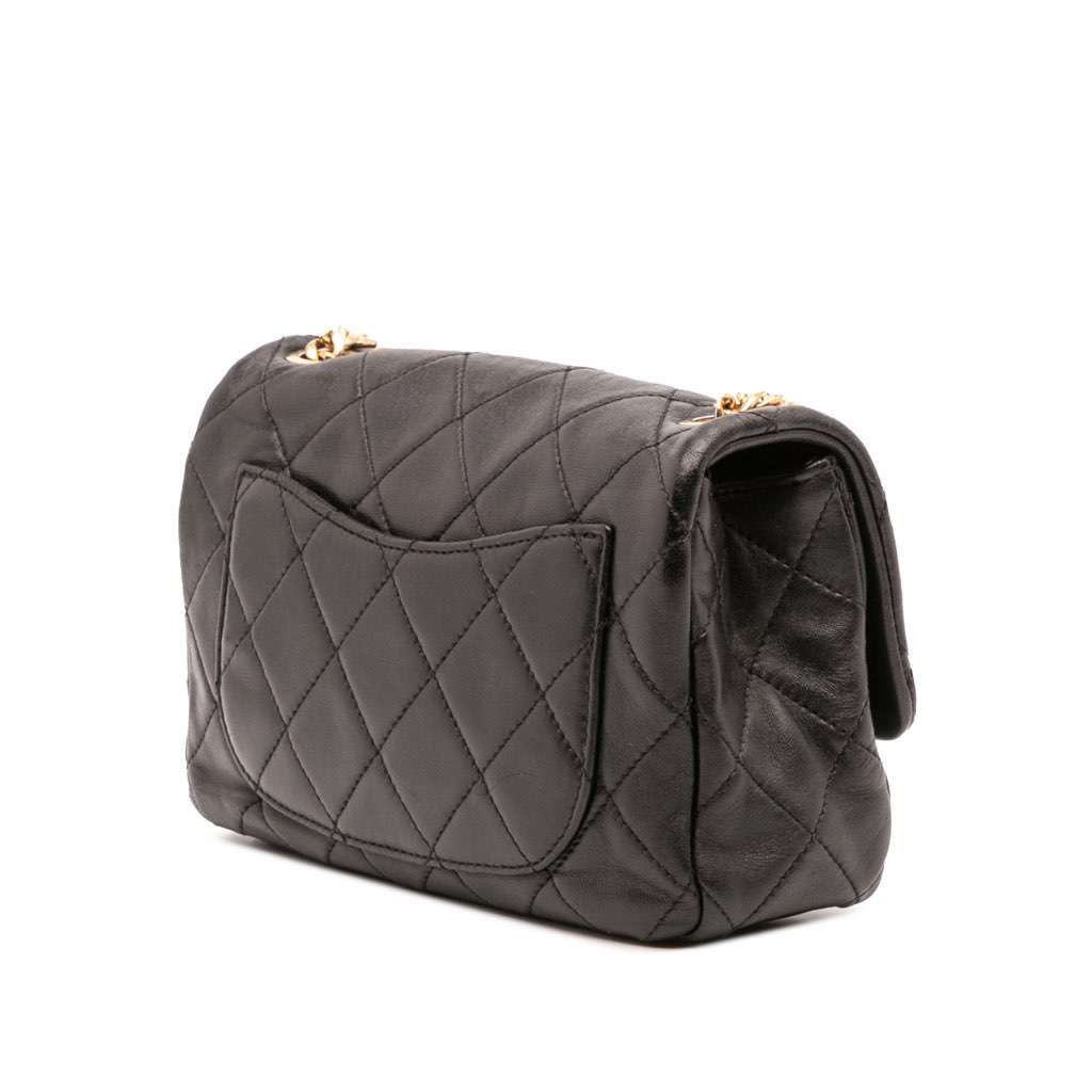Chanel Small Quilted Lambskin Resin Pearl Chain Flap - Back view