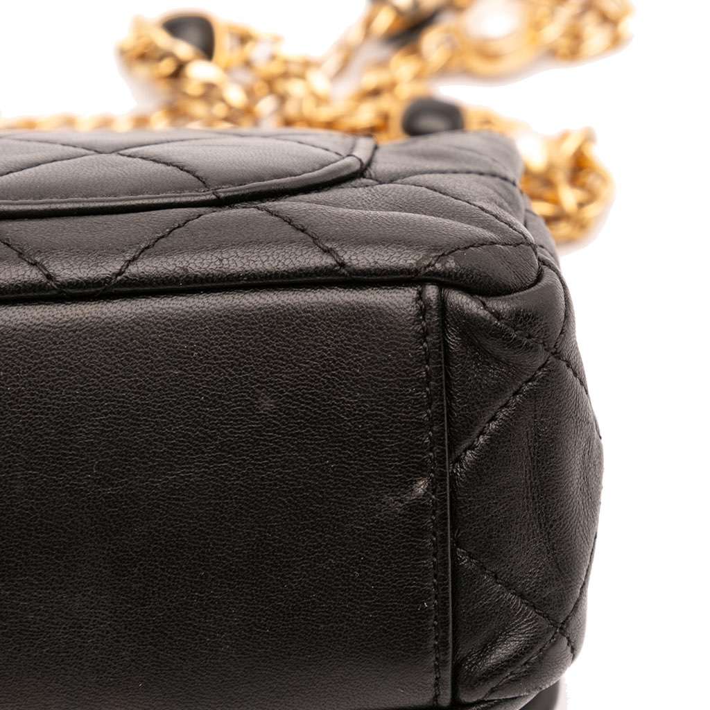 Chanel Small Quilted Lambskin Resin Pearl Chain Flap - Image 10