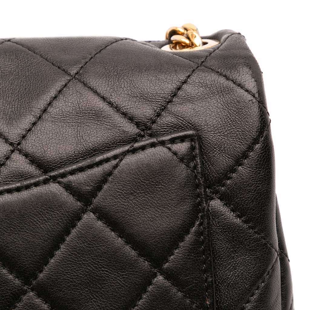 Chanel Small Quilted Lambskin Resin Pearl Chain Flap - Image 11