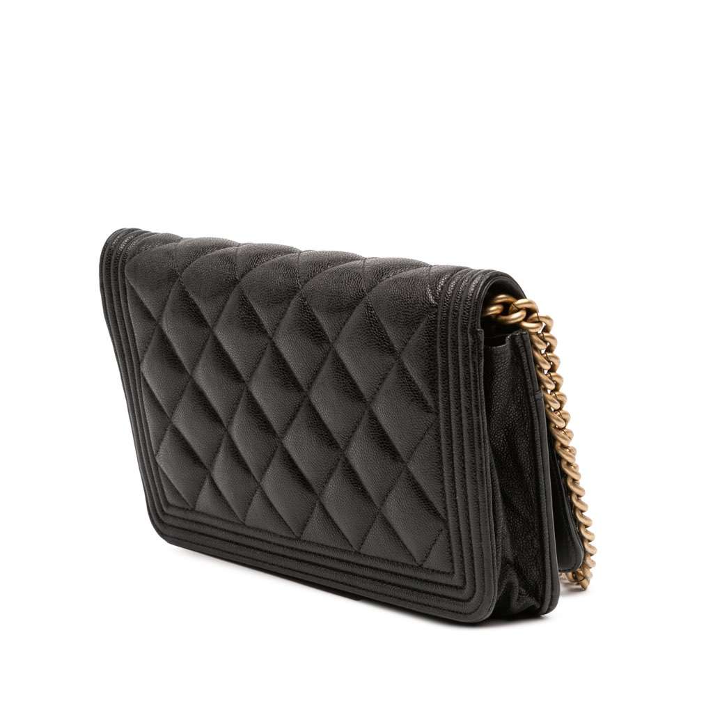 Chanel Quilted Caviar Boy Wallet on Chain - 2