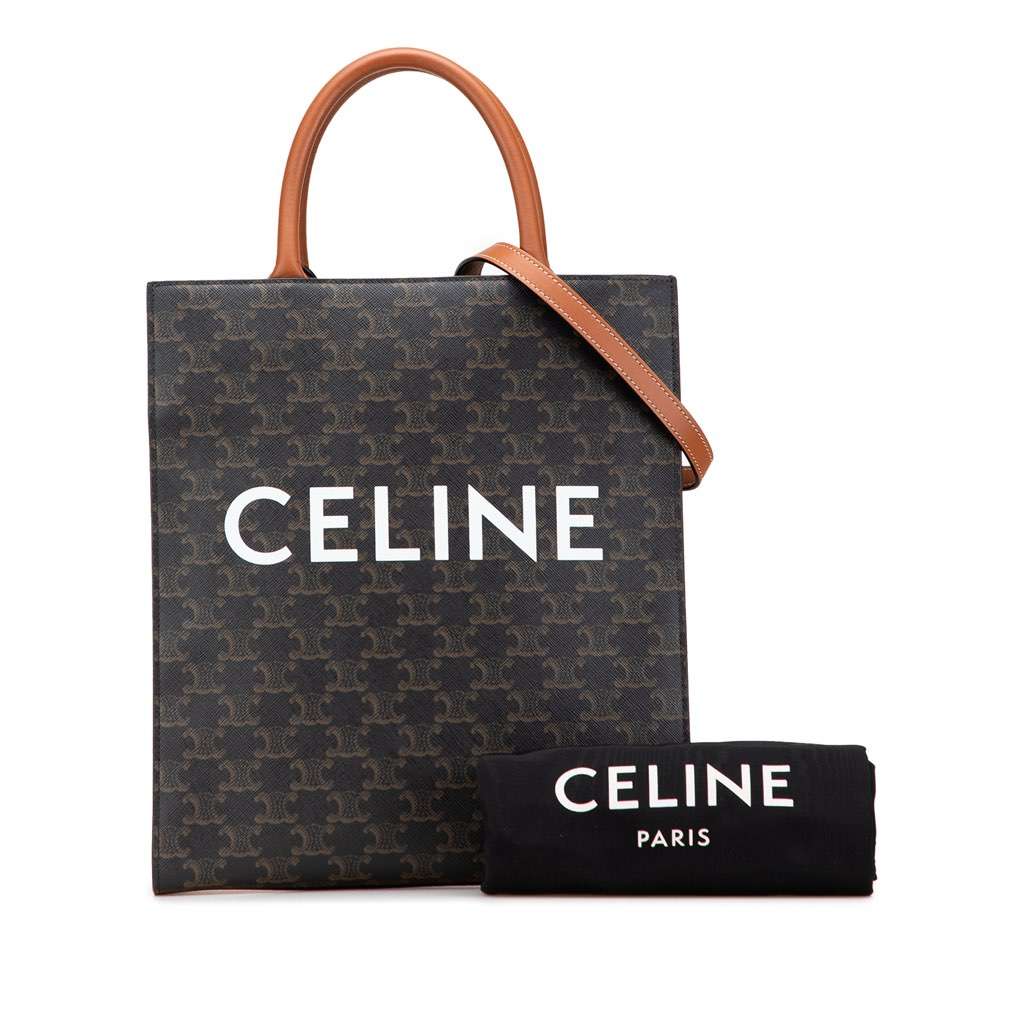 Celine Small Triomphe Coated Canvas Vertical Cabas Tote - Image 12
