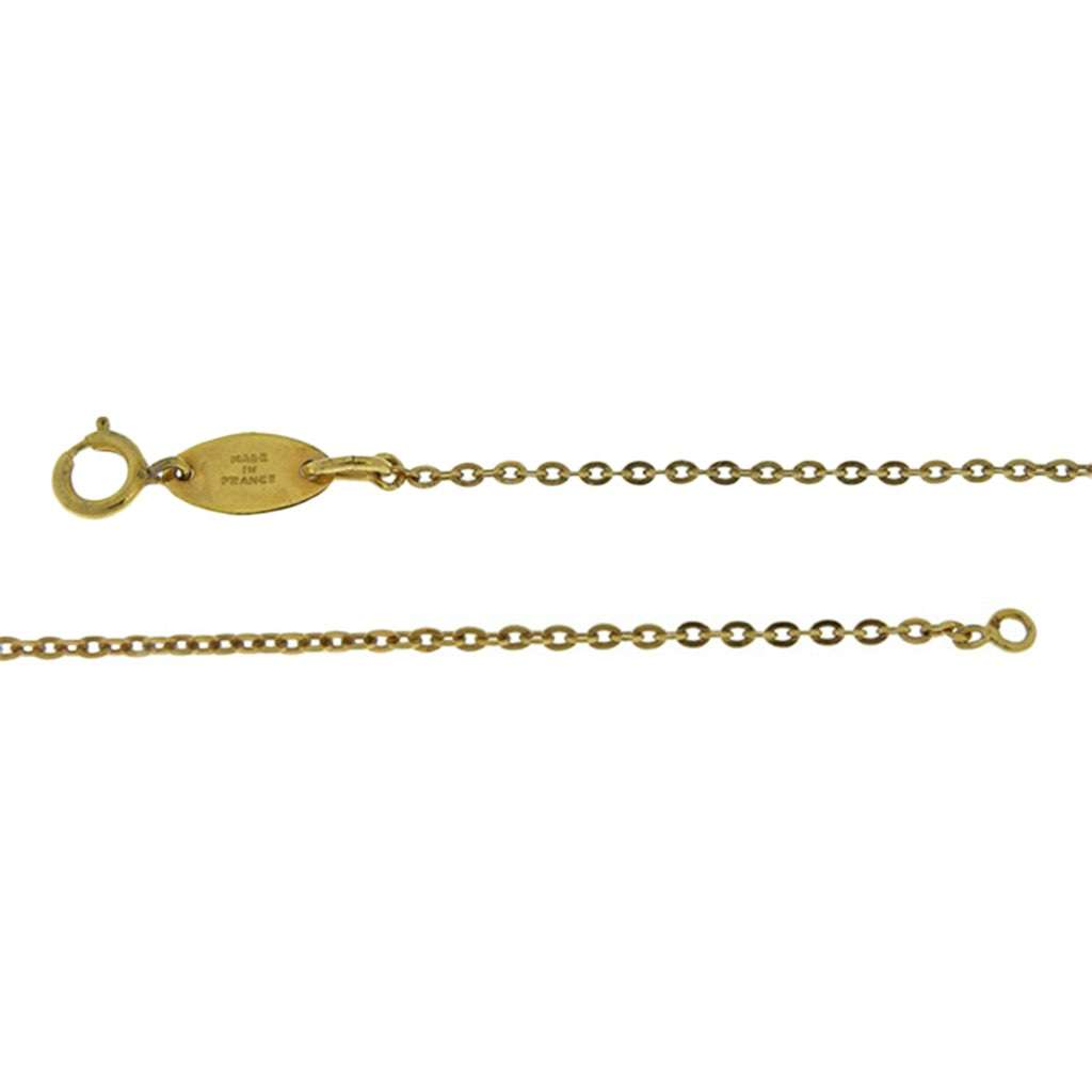 Chanel Gold Plated CC Pendant Chain Necklace - Side view