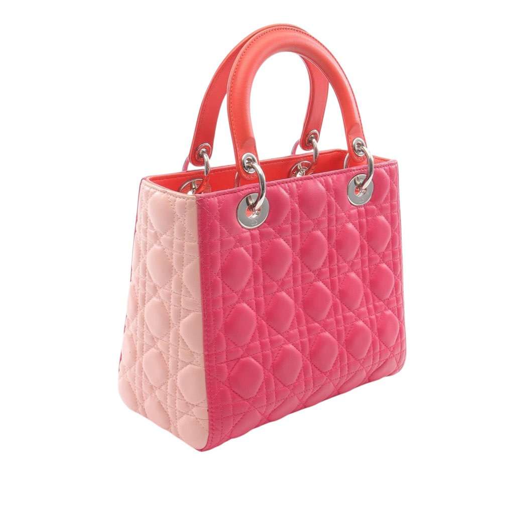 Dior Medium Tricolor Lambskin Cannage Lady Dior - 2