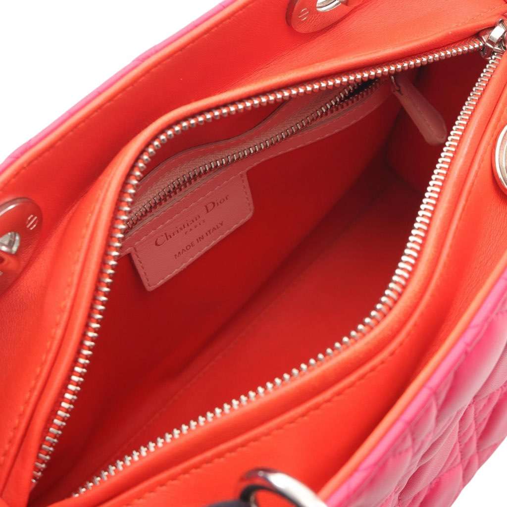 Dior Medium Tricolor Lambskin Cannage Lady Dior - 3