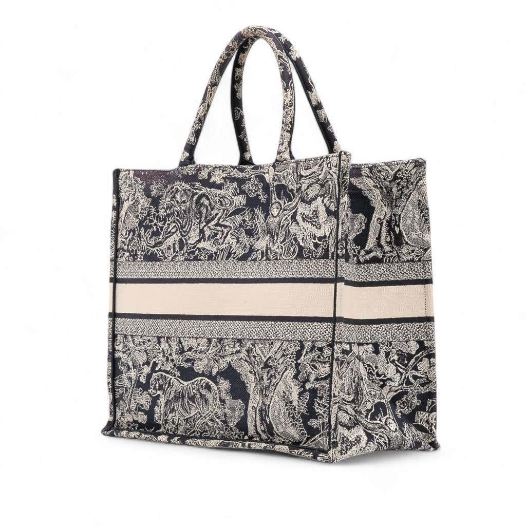 Dior Large Canvas Toile de Jouy Reverse Embroidered Book Tote - Back view