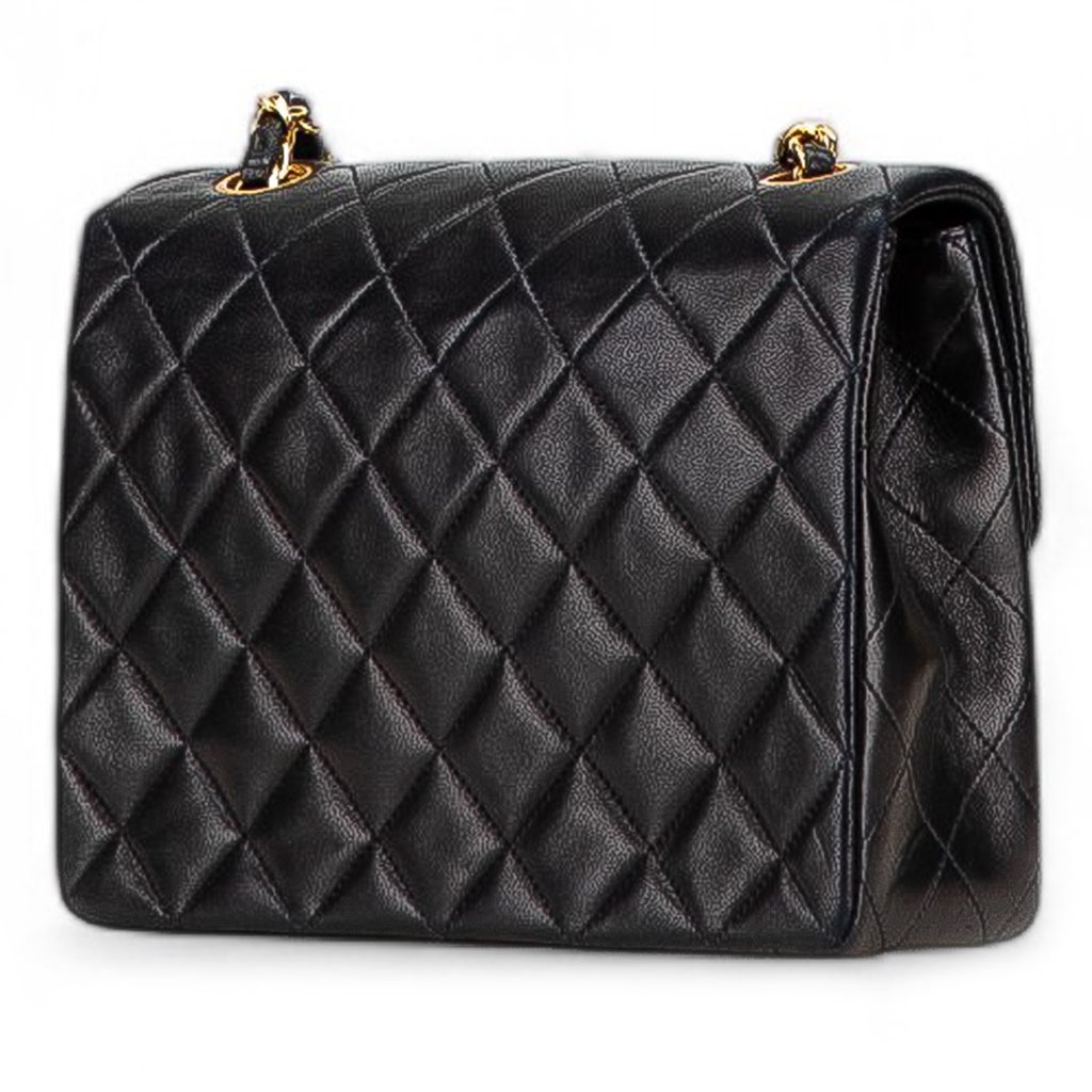 Chanel Square Quilted Lambskin Single Flap - Back view