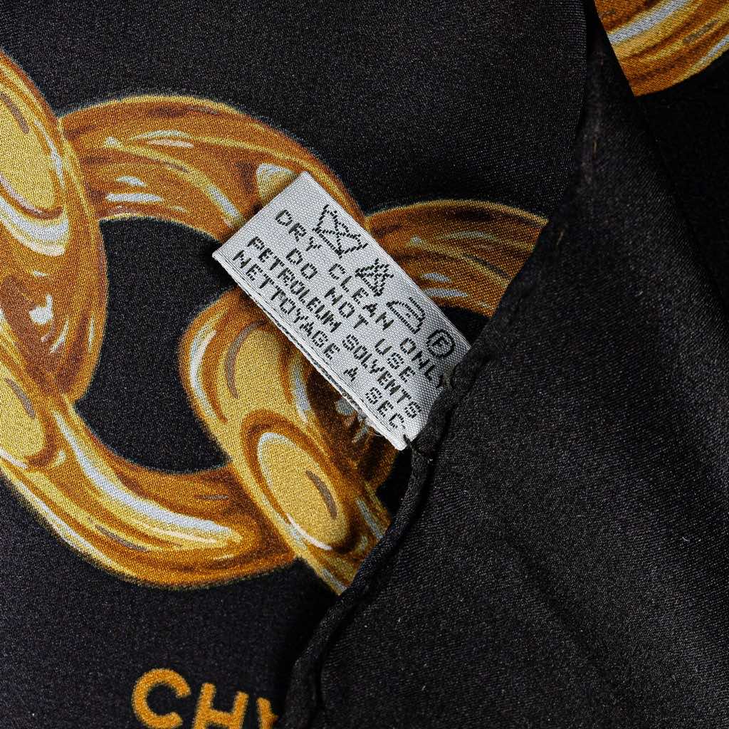 Chanel CC Camellia and Chain Print Silk Scarf - 4