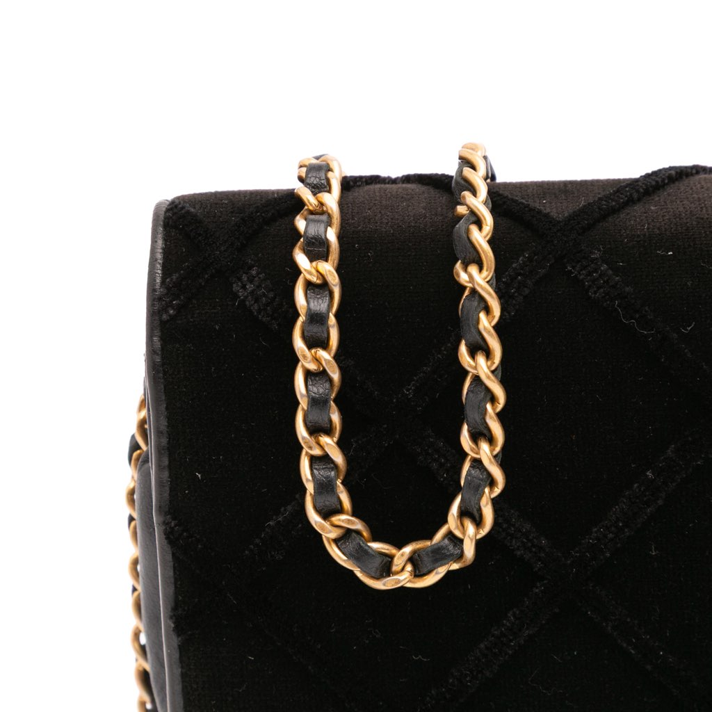 Chanel CC Quilted Velvet Wallet on Chain - Image 11