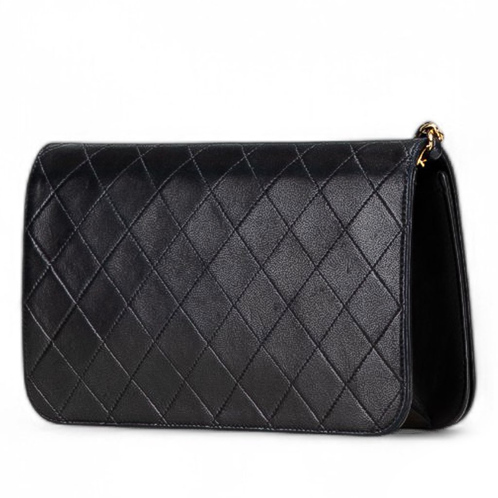 Chanel CC Quilted Lambskin Full Single Flap - Back view