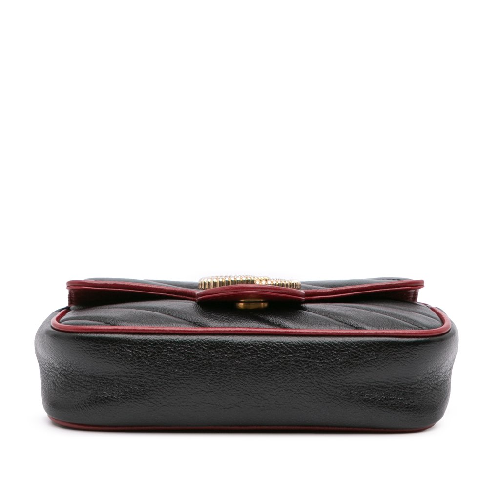 Gucci Super Mini GG Marmont Matelasse Leather Torchon Flap Crossbody - 3
