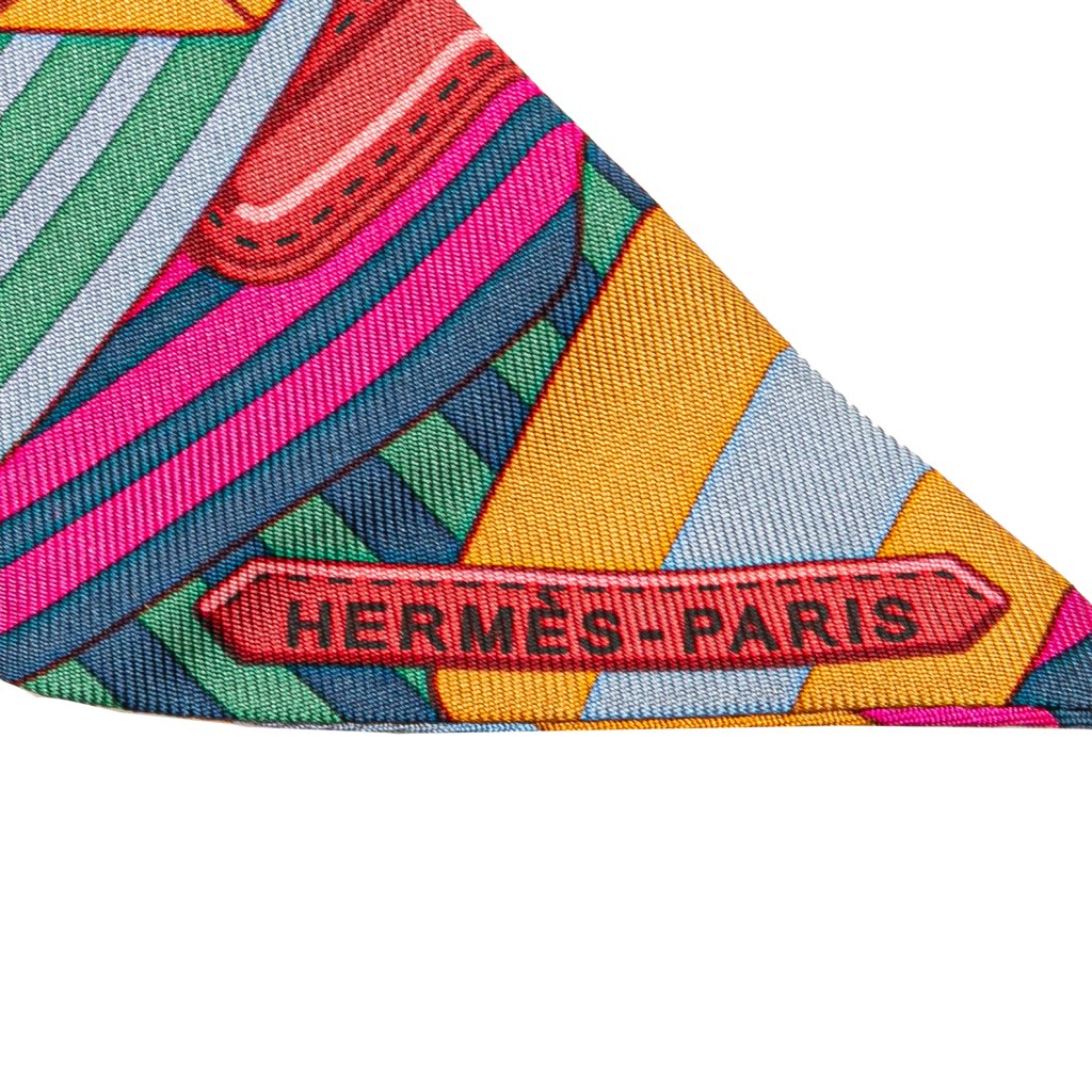Hermès Sangles Silk Twilly Scarf - Back view