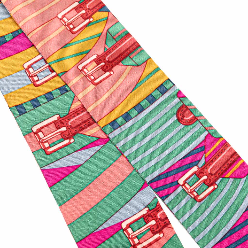 Hermès Sangles Silk Twilly Scarf - Side view