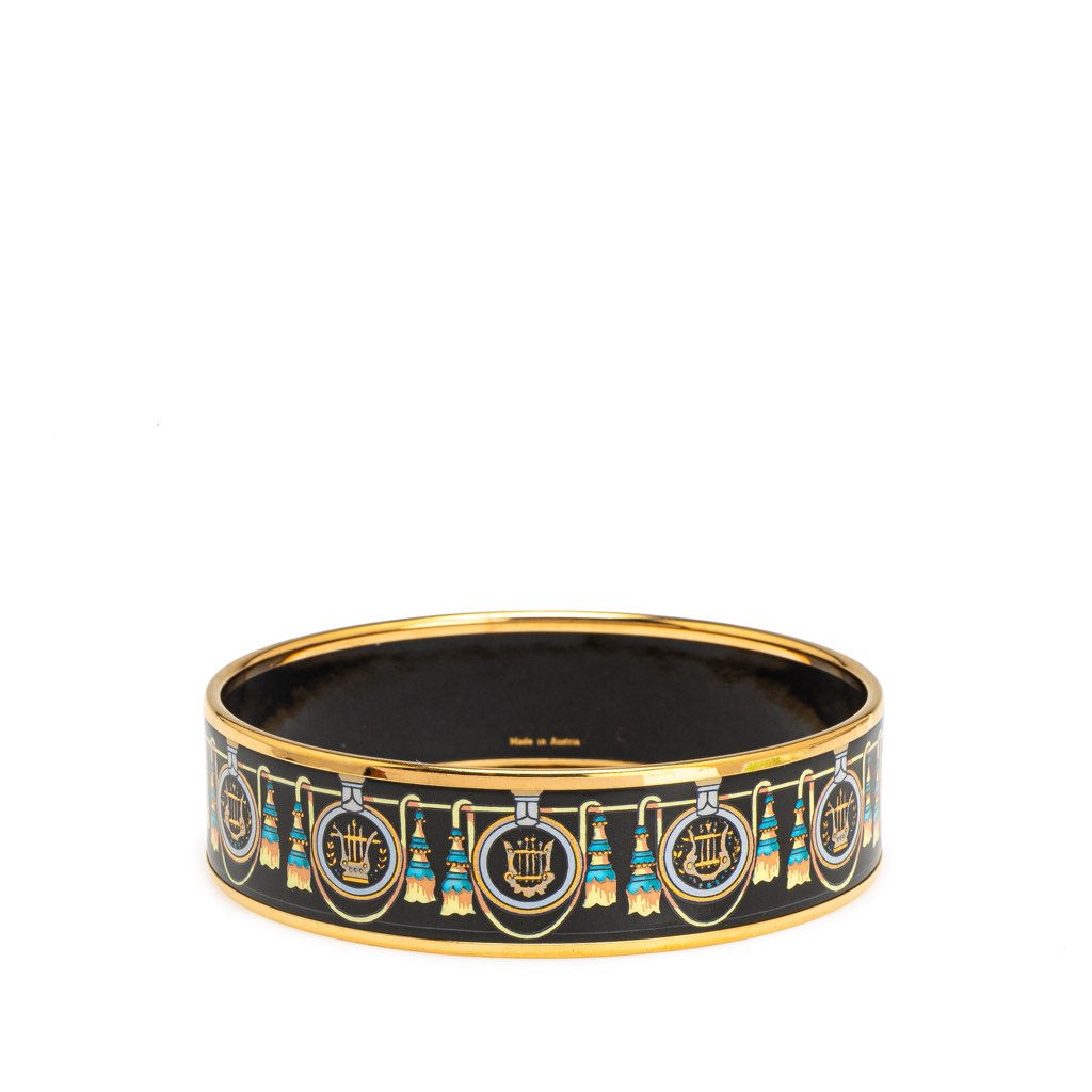 Hermès Wide Enamel Printed Bangle - Image 6