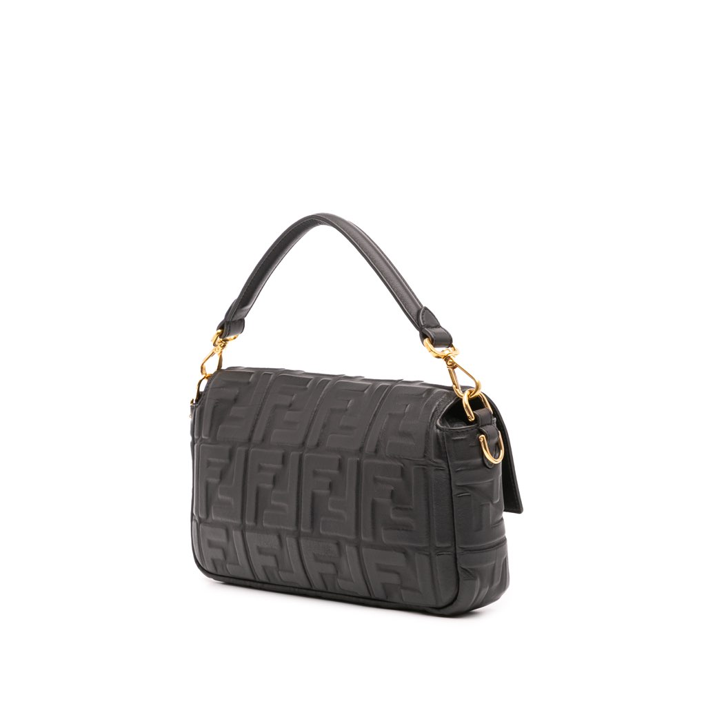 Fendi Zucca Embossed Leather Baguette Satchel - Back view