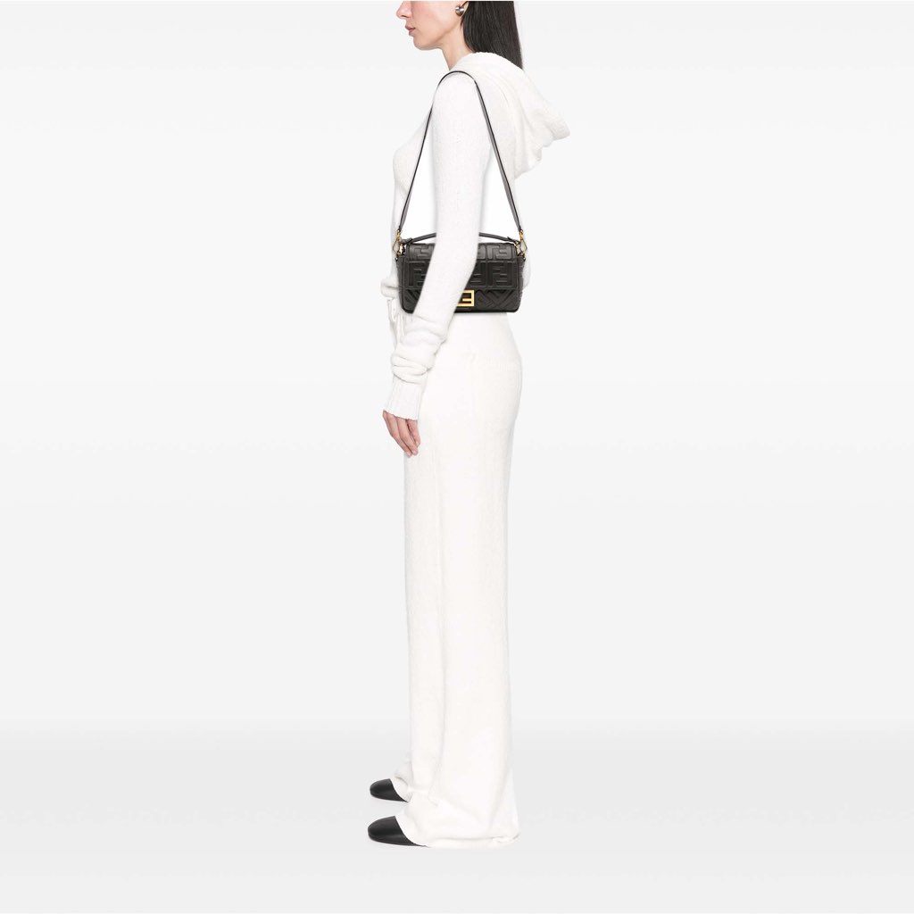 Fendi Zucca Embossed Leather Baguette Satchel - Image 13