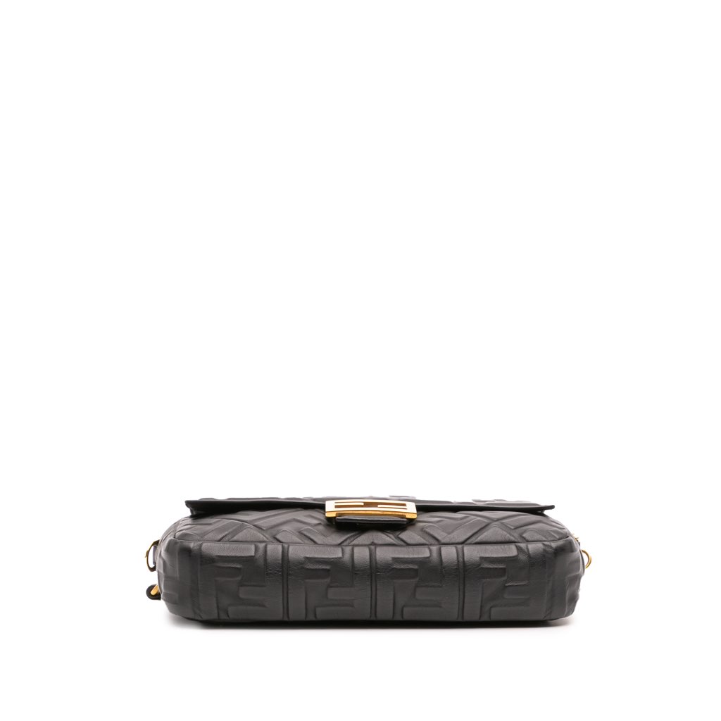 Fendi Zucca Embossed Leather Baguette Satchel - Image 6