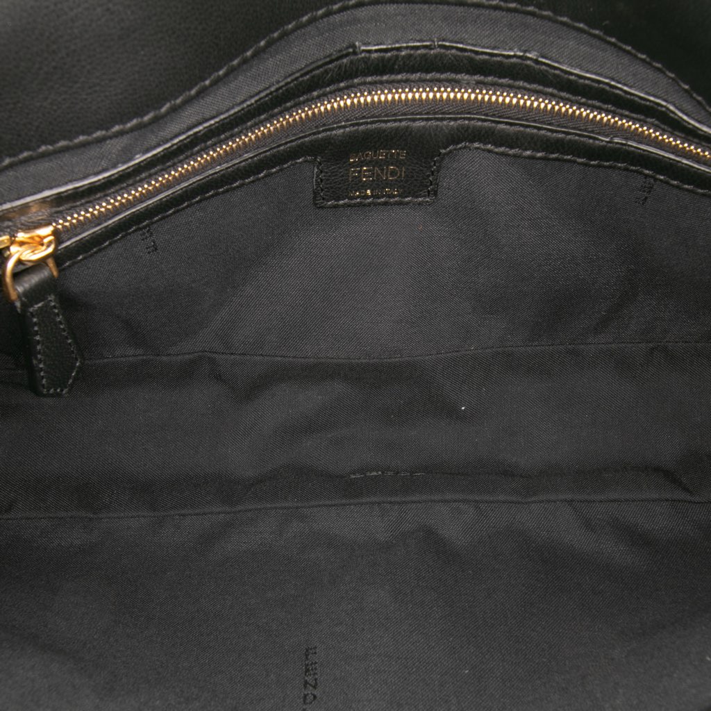 Fendi Zucca Embossed Leather Baguette Satchel - 4