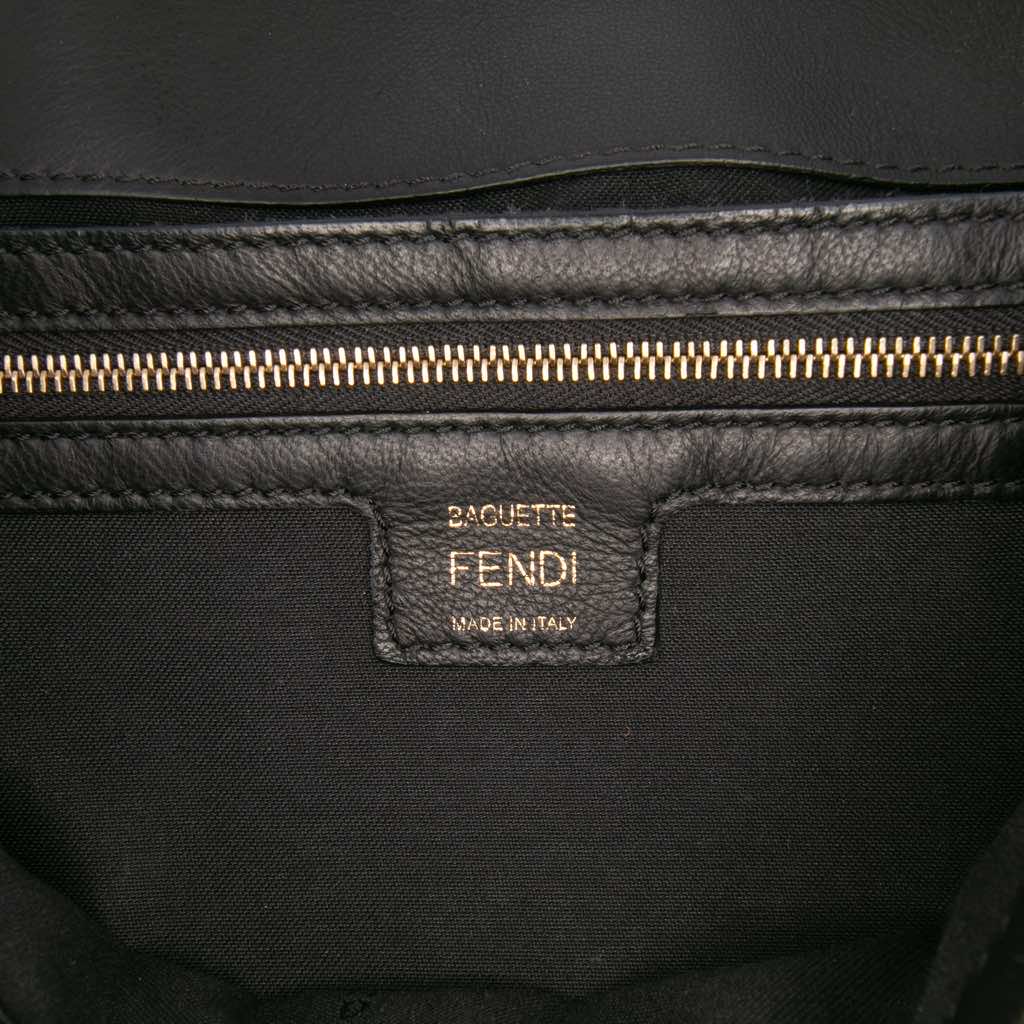 Fendi Zucca Embossed Leather Baguette Satchel - Side view