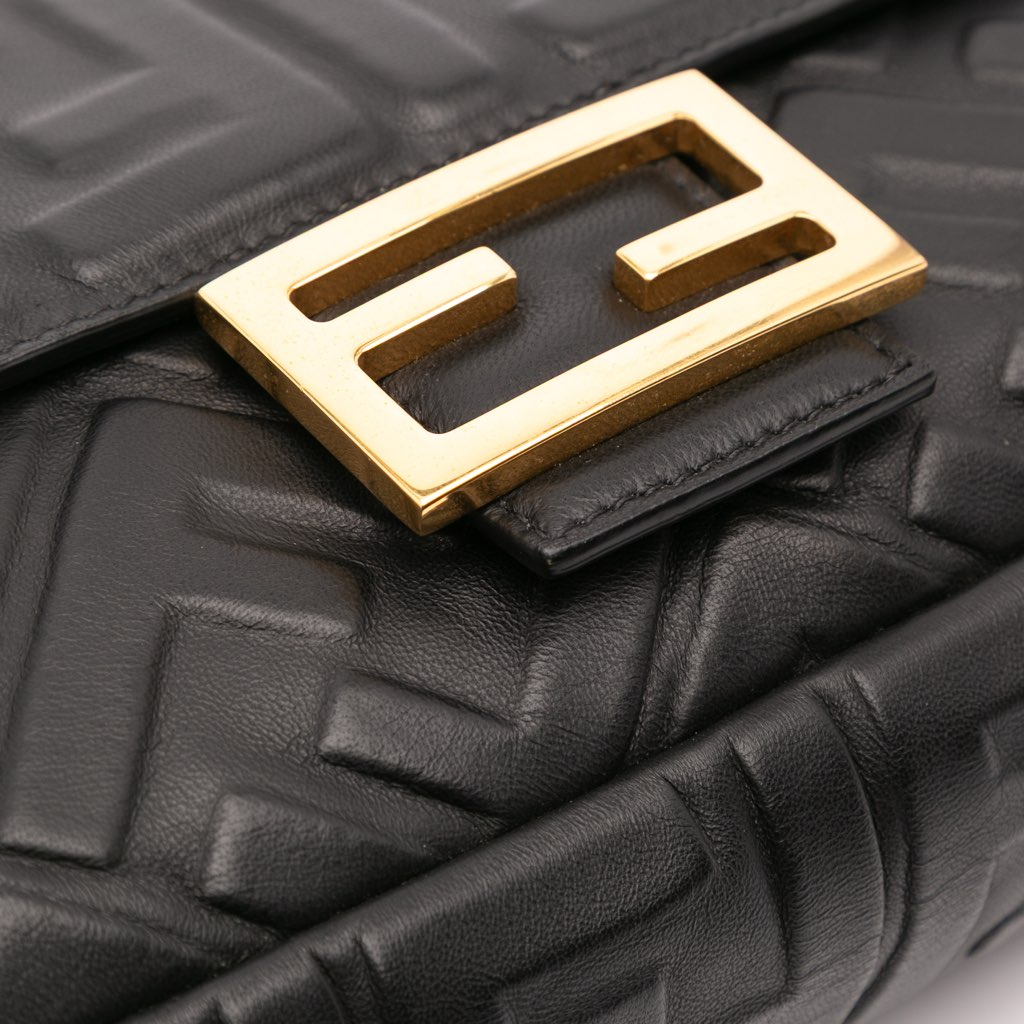 Fendi Zucca Embossed Leather Baguette Satchel - Image 10