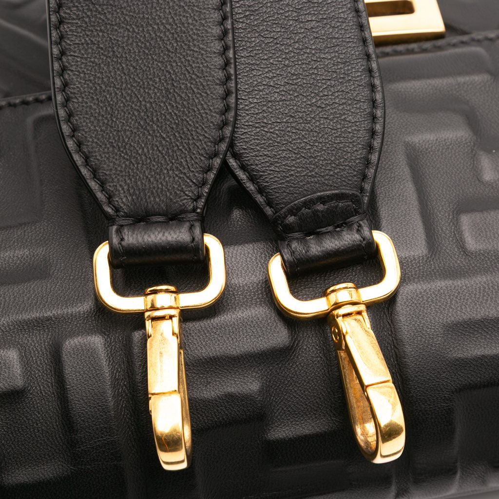 Fendi Zucca Embossed Leather Baguette Satchel - Image 12