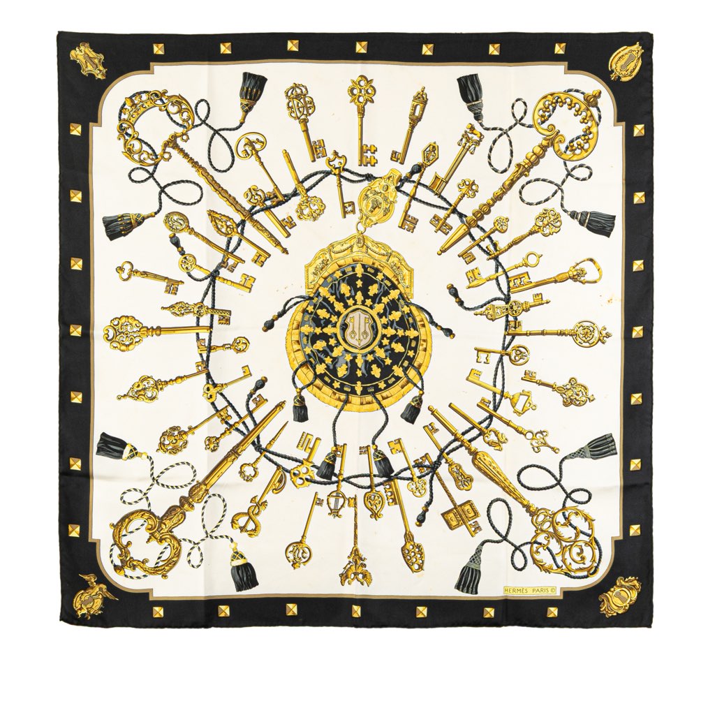 Hermès Les Cles Silk Scarf