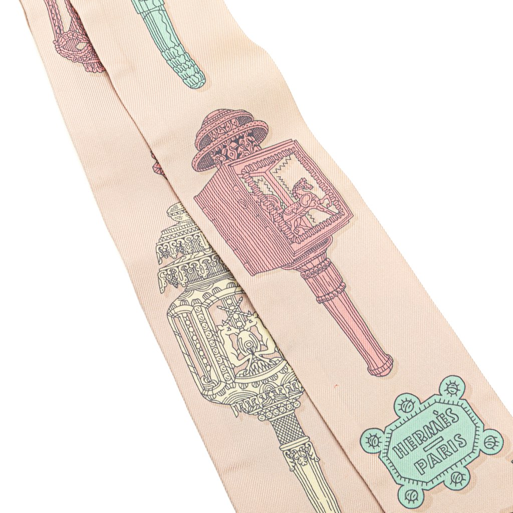 Hermès Merveilleuses Lanternes Silk Twilly Scarf - Back view