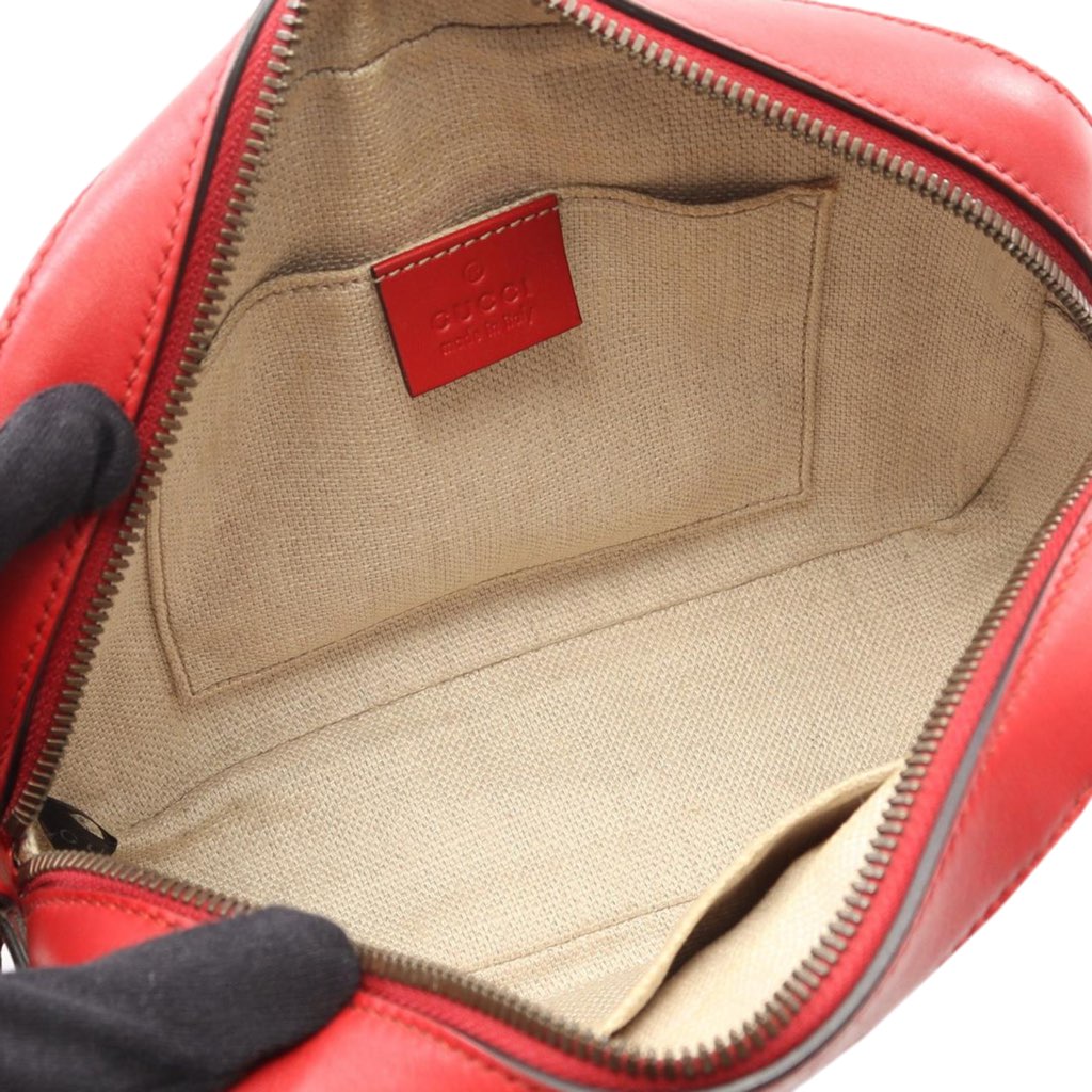 Gucci Calfskin Web Webby Bee Camera Bag - Image 6