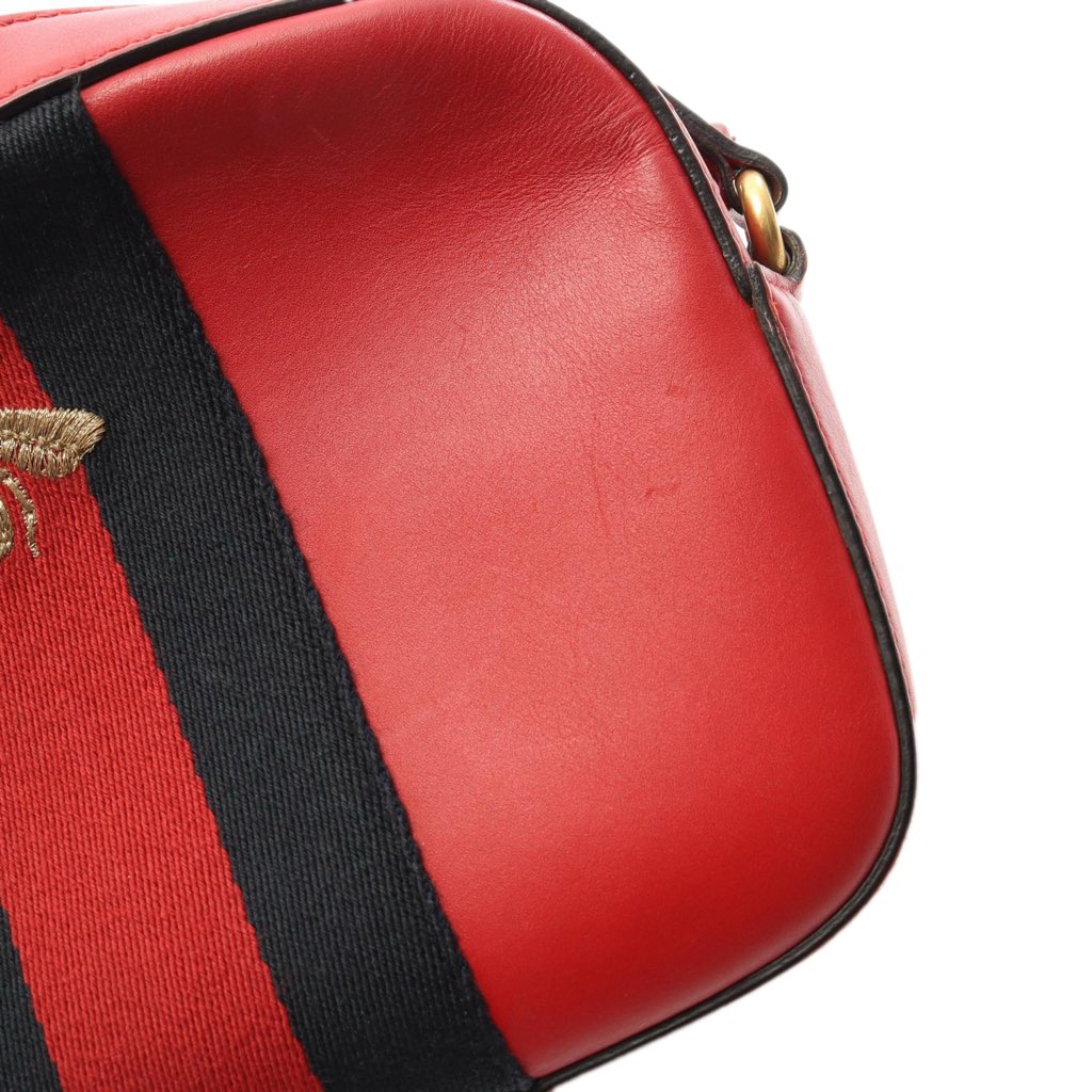 Gucci Calfskin Web Webby Bee Camera Bag - Detail 2