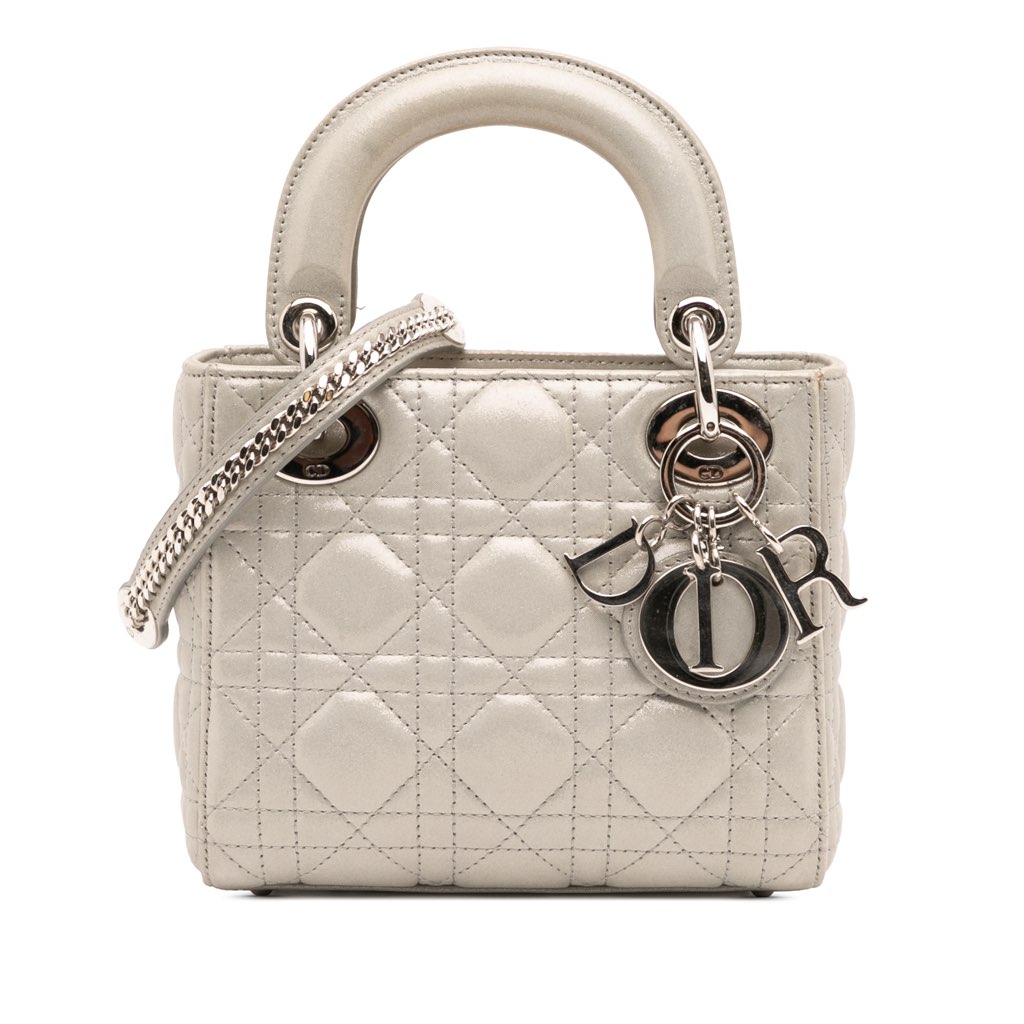 Dior Mini Iridescent Lambskin Cannage Lady Dior