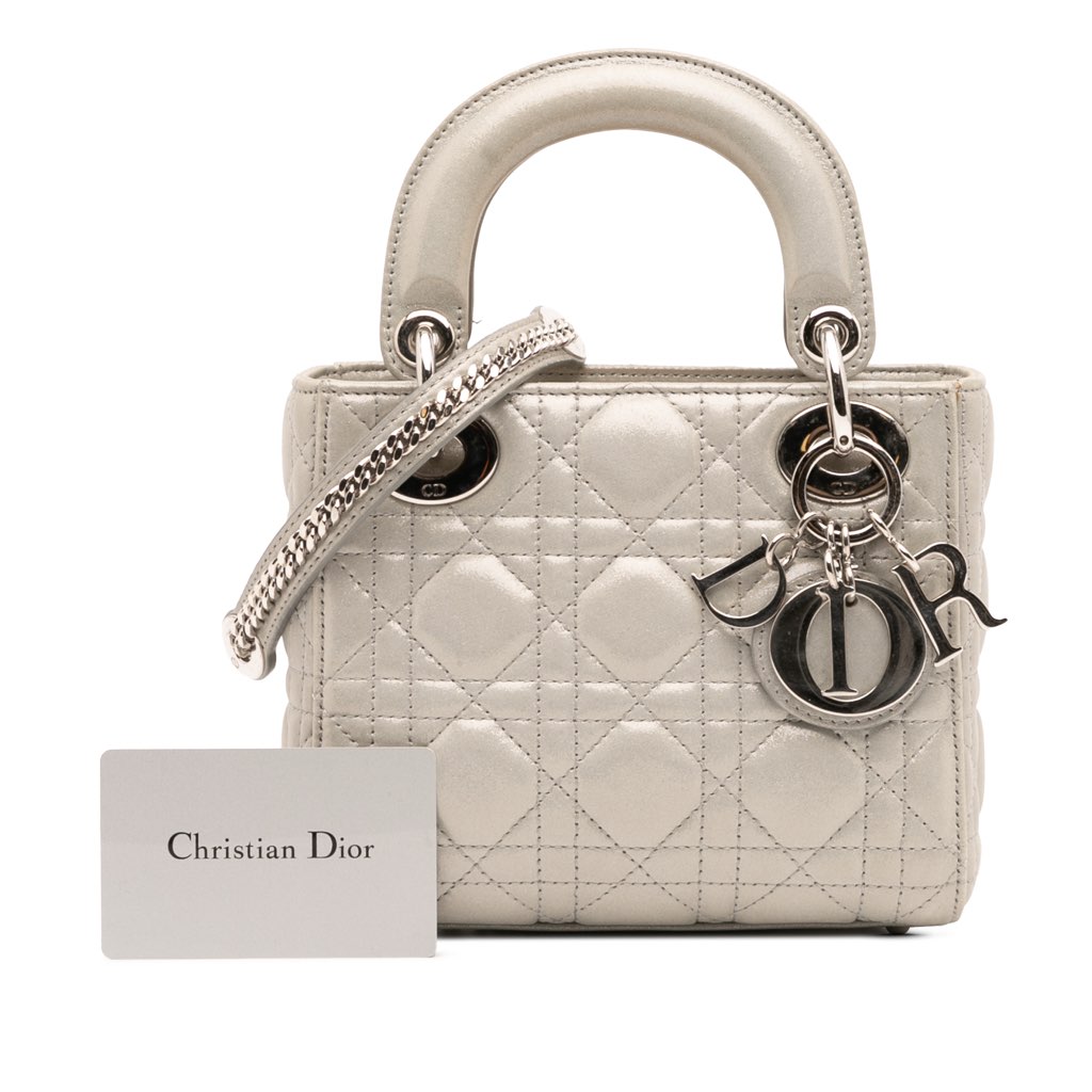 Dior Mini Iridescent Lambskin Cannage Lady Dior - Image 14