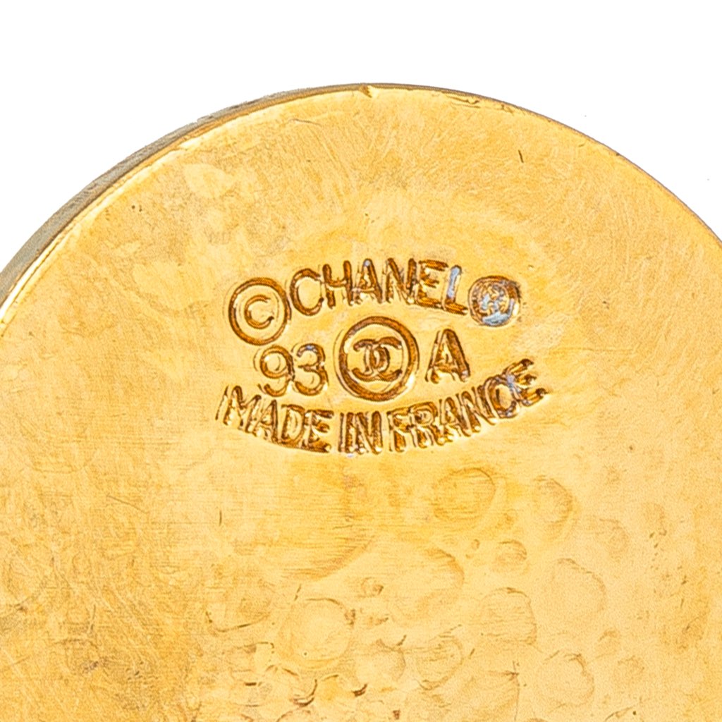 Chanel Gold Plated Flap Bag Drop Clip On Earrings - 3