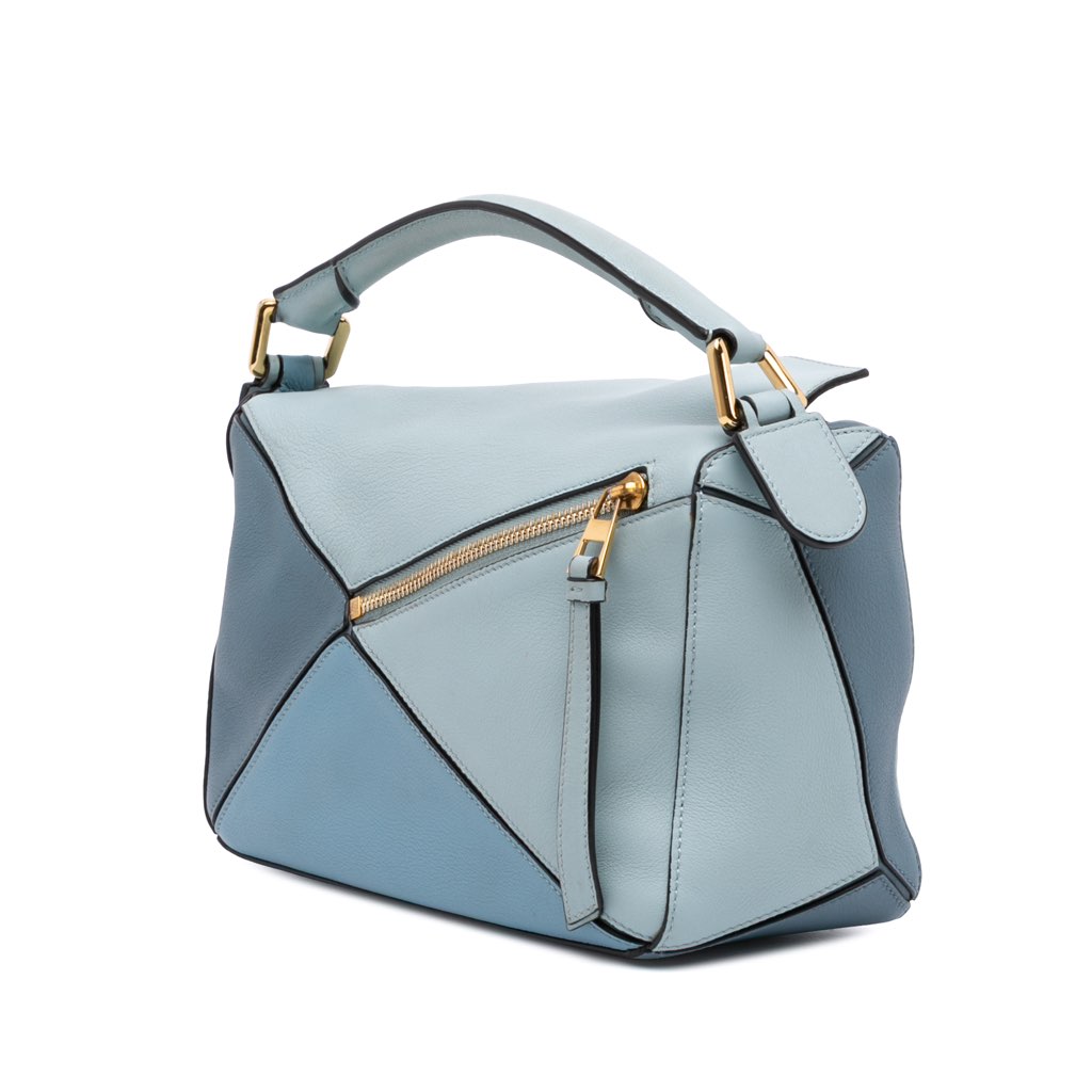 Loewe Small Tricolor Calfskin Puzzle Satchel - Back view