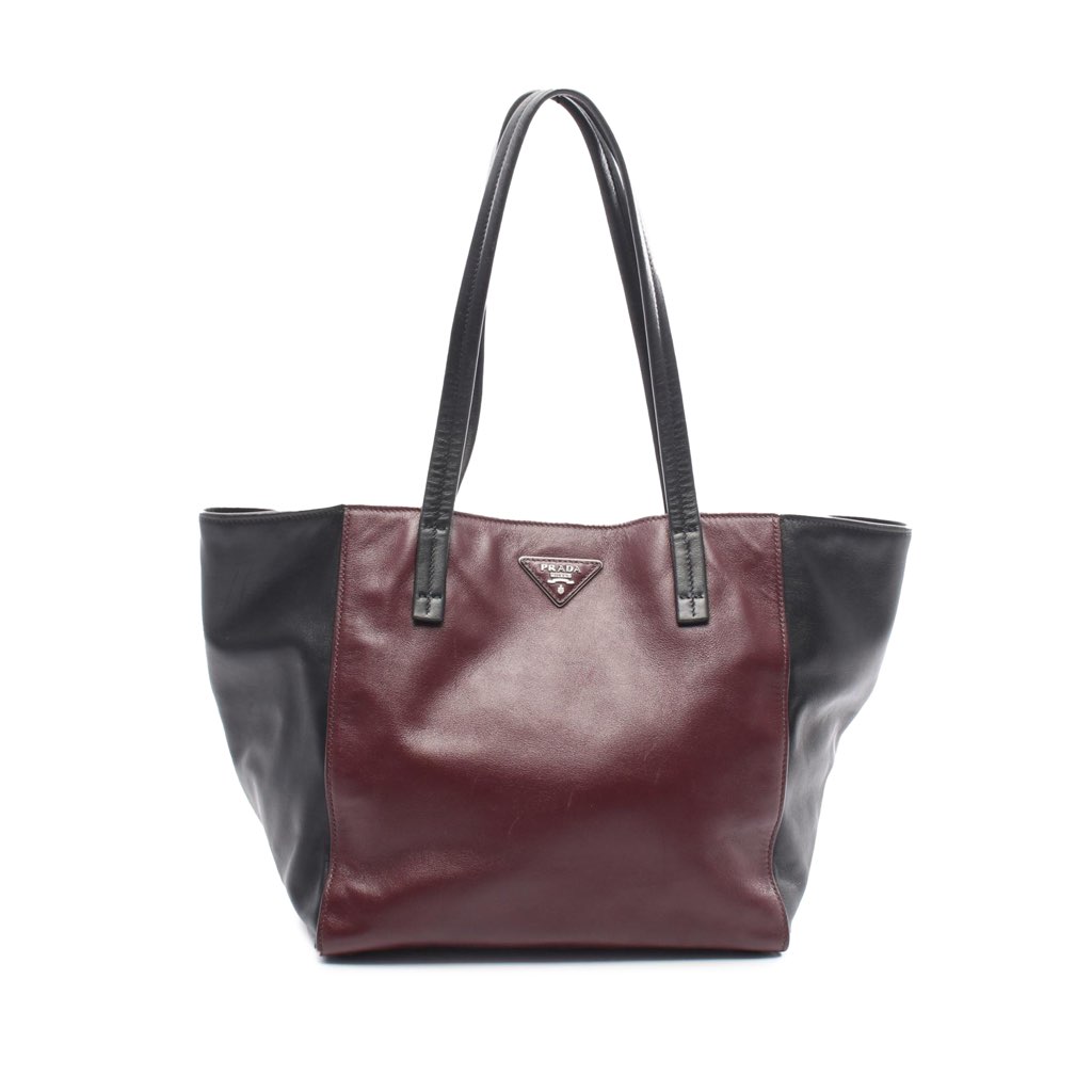 Prada Bicolor Soft Calf Shopping Tote