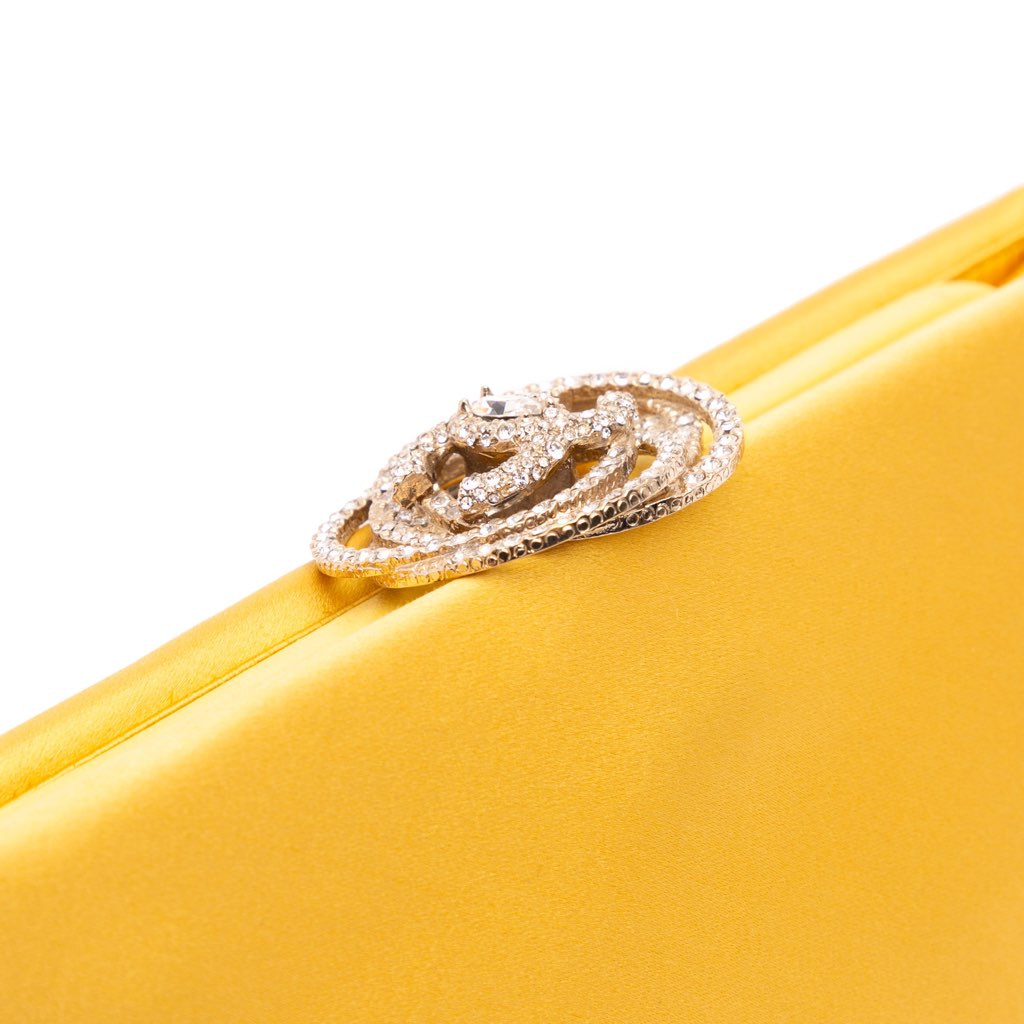 Chanel Satin Crystal Camellia Evening Frame Clutch - Detail 2