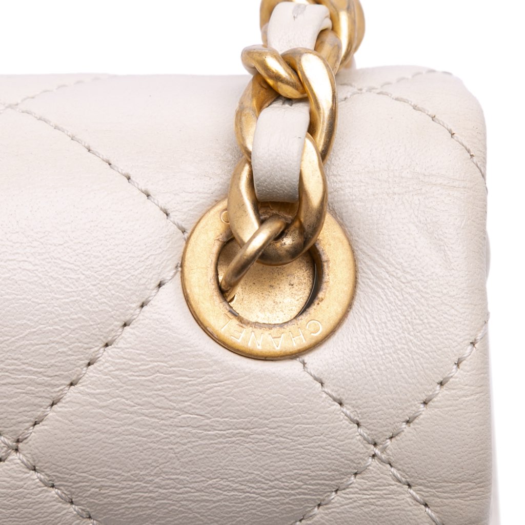 Chanel Mini Glazed Calfskin Pearl Side Flap - Image 10