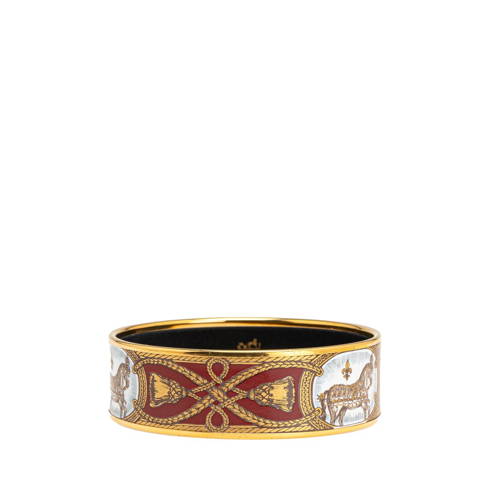 Hermès Wide Grand Apparat Enamel Bangle 70
