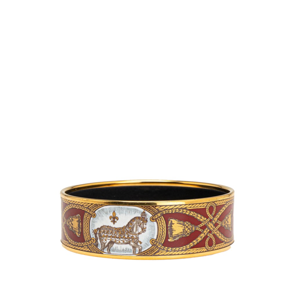 Hermès Wide Grand Apparat Enamel Bangle 70 - Back view