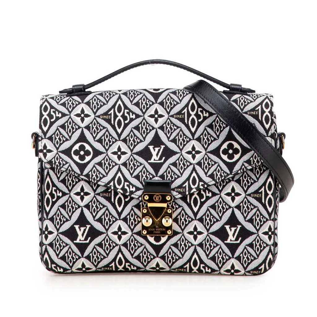 Louis Vuitton Monogram Jacquard Since 1854 Pochette Metis Black Canvas Very good - Front View