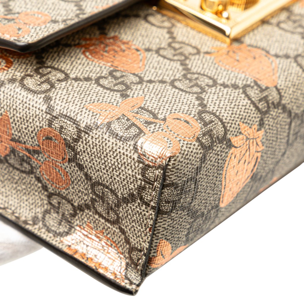 Gucci Mini GG Supreme Berry Padlock Satchel - Detail 2