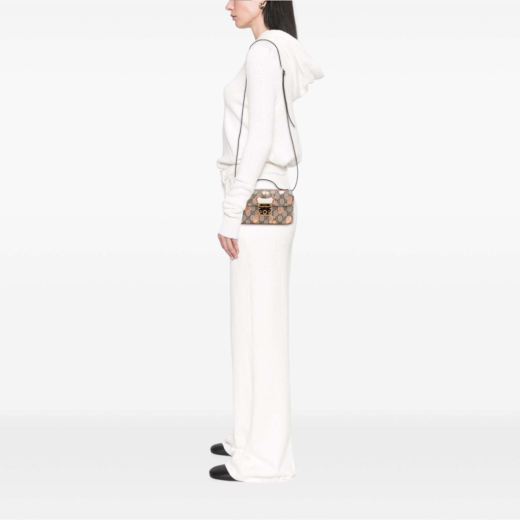 Gucci Mini GG Supreme Berry Padlock Satchel - Image 12