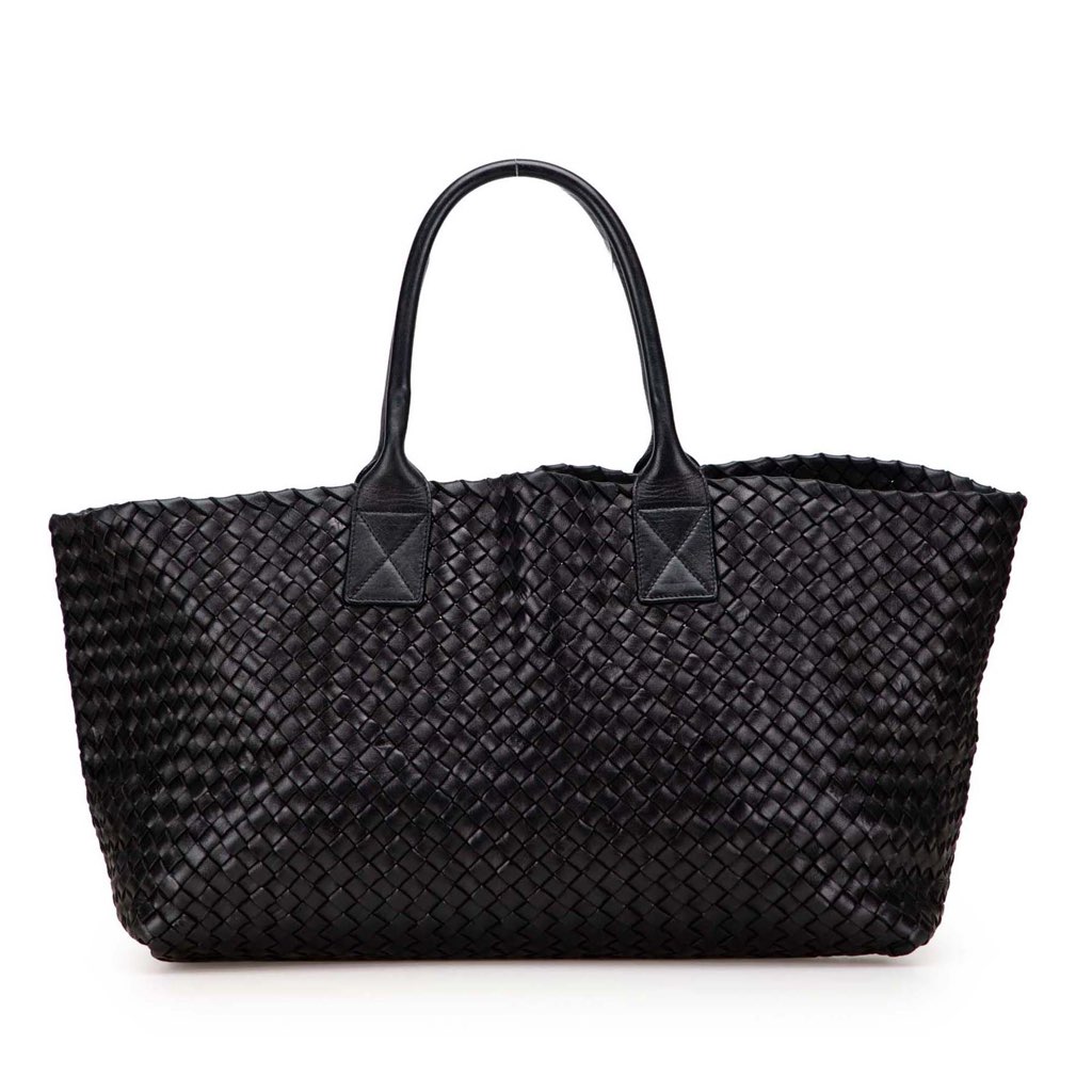 Bottega Veneta Medium Lambskin Intreccio Cabat Tote